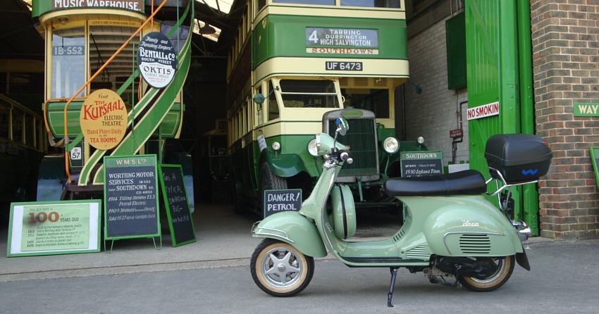 Retro Neco Abruzzi outside Southdown Bus Garage